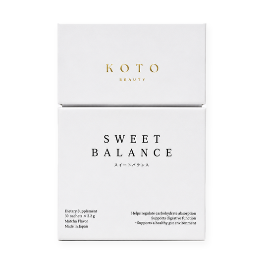 KOTO Beauty Sweet Balance matcha dietary supplement box, front