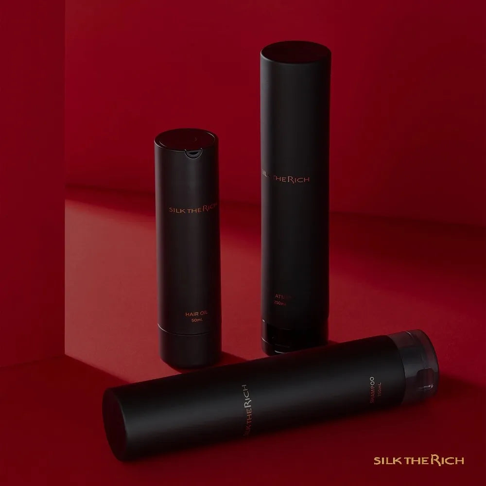 SILK THE RICH Black line shampoo, treatment and hair oil